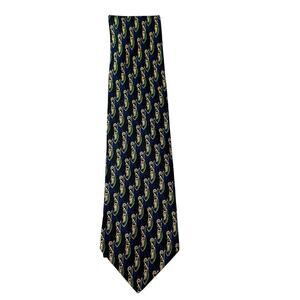 Vintage Valentino Cravatte Men's Blue Green Paisley Silk Neck Tie made in Italy